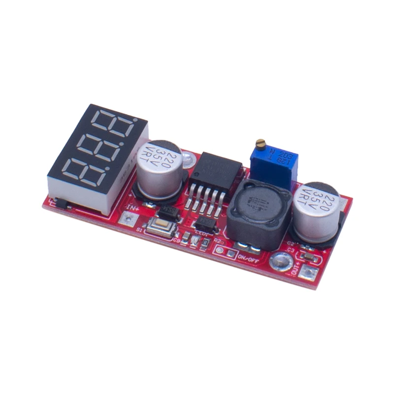 Высокоточный красный дисплей вольтметра DC-DC LM2596 регулируемый понижающий модуль