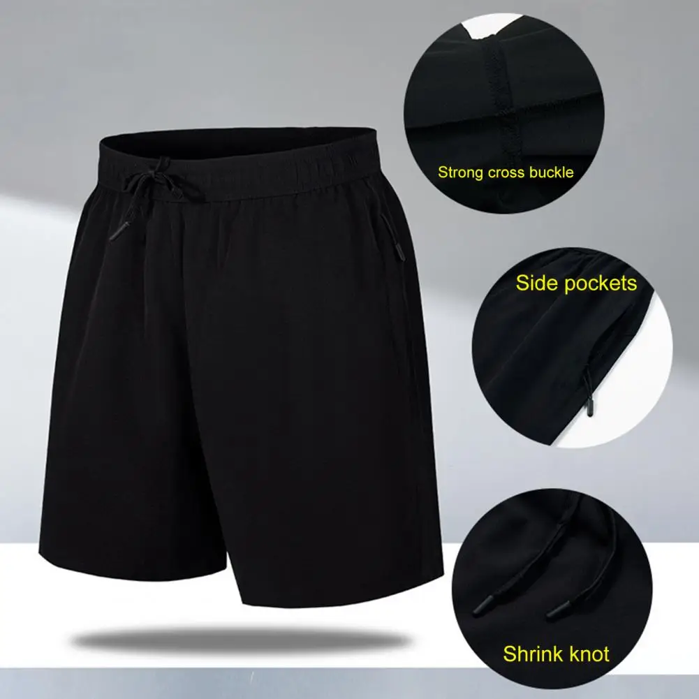 

Beach Shorts Drawstring Male All Match Korean Style Thin Shorts Men Shorts for Daily Wear