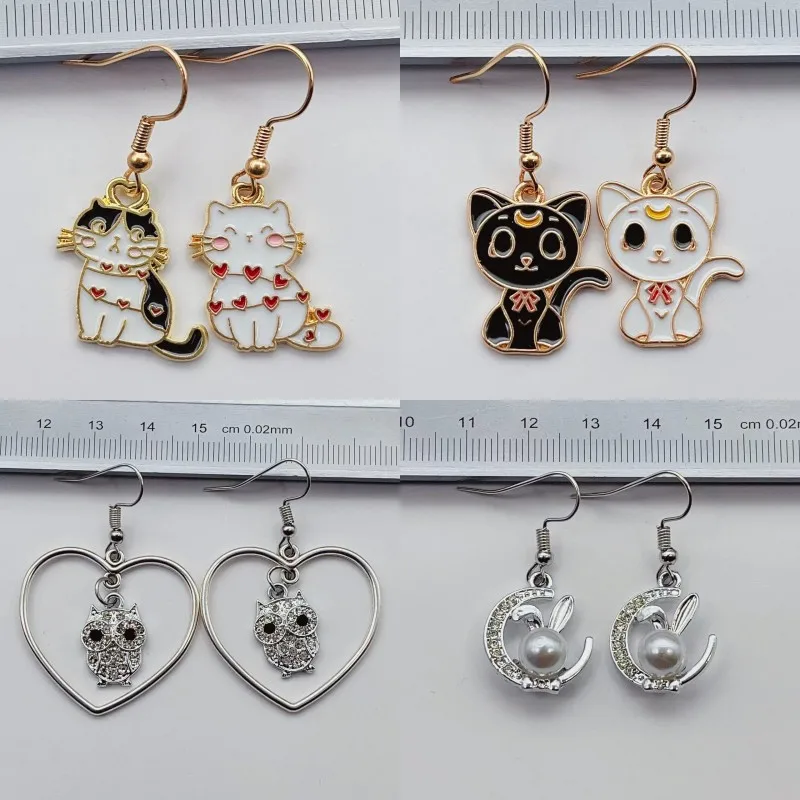 

Trendy Cute Kitten Ear Hook Cartoon Girl Flower Cat Earrings Sweet and Fresh Texture Earrings pendientes pendientes colgantes