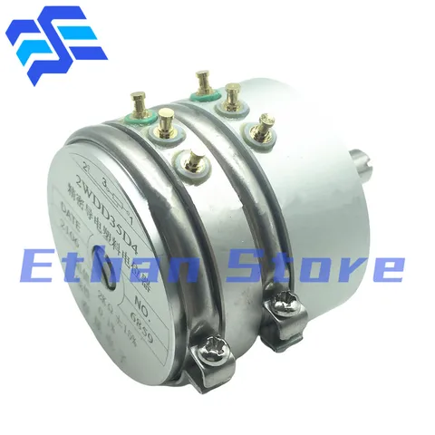 прецизионный проводящий пластиковый потенциометр, двойной 2WDD35D4 1K 2K 5K 10K, датчик углового перемещения, линейность 0,1%