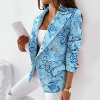 5 colors fashion 2022 blazer woman jacket eye catching long sleeve anti fade polyester women lapel loose suit jacket for wedding