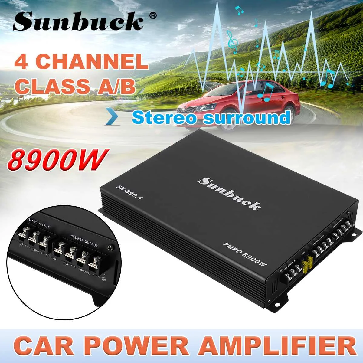 

12V 8900W Car Amplifier Multichannel Powerful Car Audio Subwoofer Aluminum Alloy Vehicle Power Stereo Amp Car Sound Amplifiers