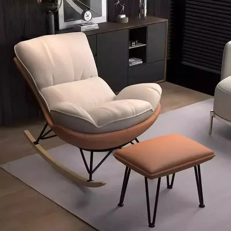Veet Tumbonas Armrest Retro Comfy Upholstered Backrest Rocking Chair Armchair Recer Living Room Chairs Furnitures