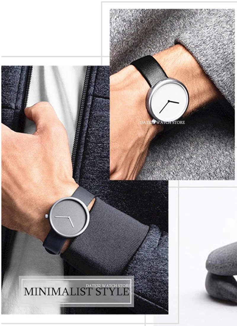 Минималистичные часы унисекс для мужчин женщин парные в простом стиле с