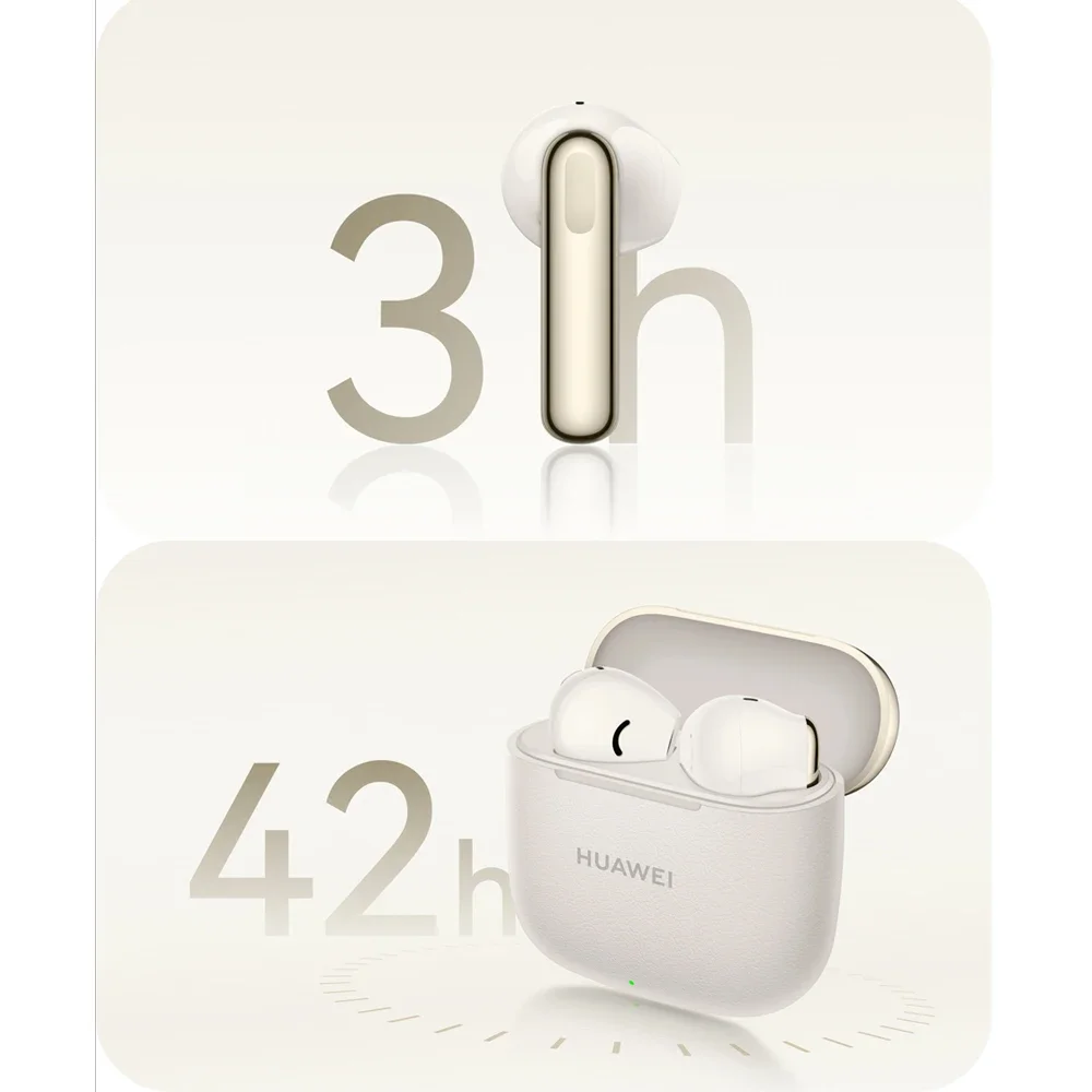 Фото Наушники Huawei FreeBuds SE 3 имеют длительное время работы от батареи до 42 часов. Настоящие беспроводные Bluetooth-наушники: стильные, компактные и с быстрой зарядкой. №5