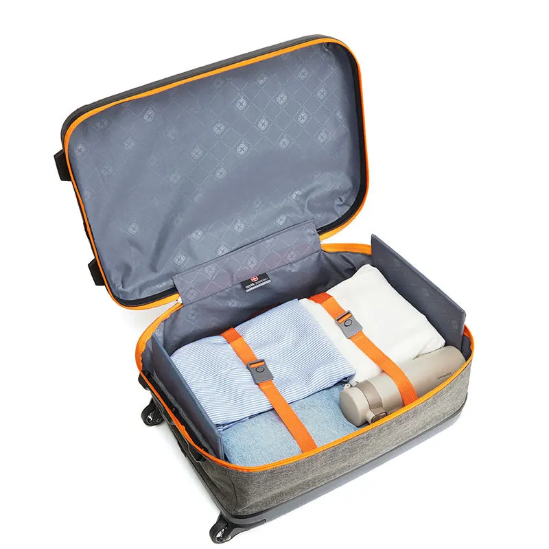 24 In Suitcase Travel Suitcases Men And Women Bag Foldable Offers With Wheels ABS+PC Capacity 37L 2.85kg Unisex Rolling Luggage