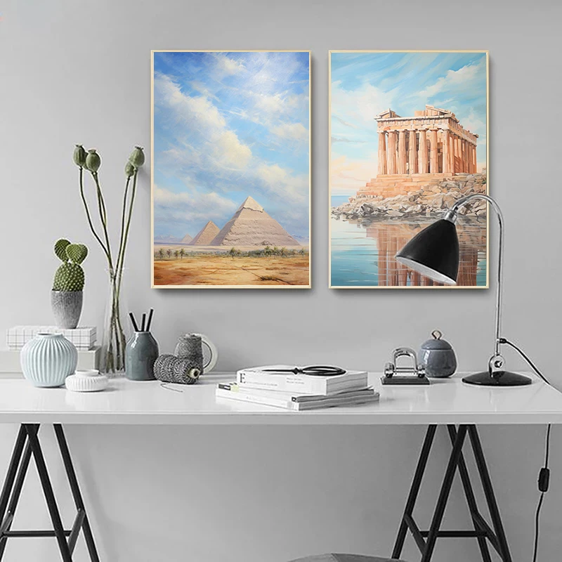 Классический стиль Вашингтон DC Египет Гиза Древняя Греция Парфенон Холст с