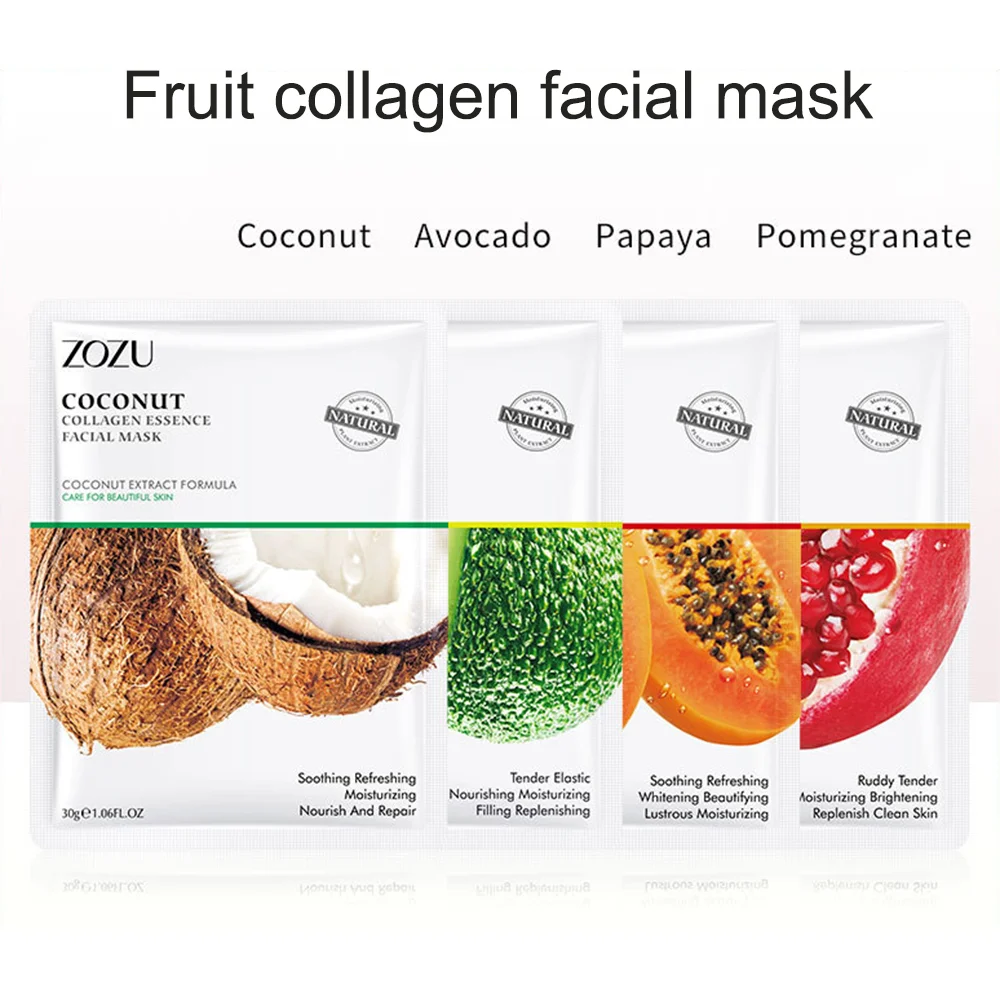 8 шт. увлажняющая маска для лица с фруктовым коллагеном против старения уход за