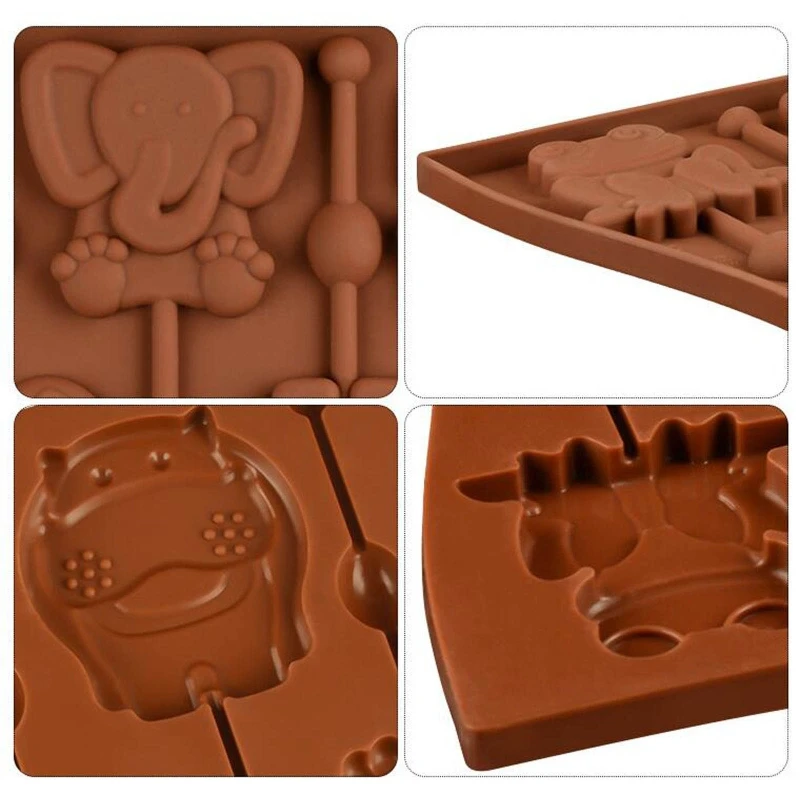 

6 Holes Chocolate Moulds Animals Shaped Baking Molds Fondant Moulds Silicone Cake Mold Perfect Gift for DIY Baking Lover