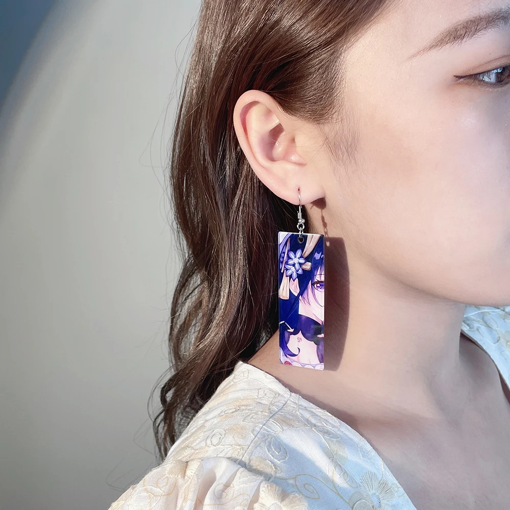 Женские акриловые серьги Genshin Impact в стиле аниме