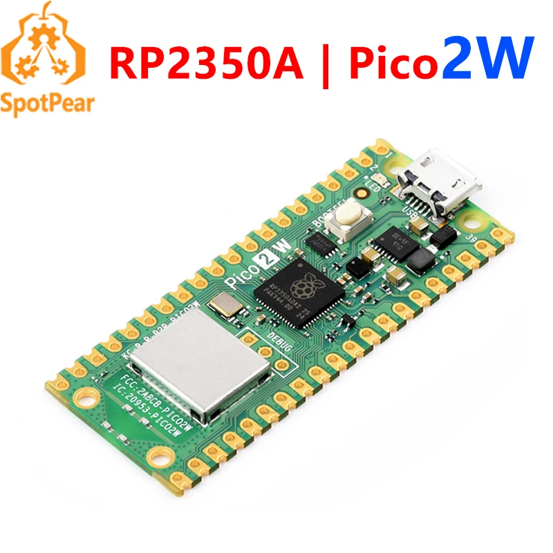 Raspberry Pi Pico 2 Вт RP2350 Pico2W ARM Cortex-M33 и RISC-V Hazard3 Wi-Fi4 Bluetooth5.2 CYW43439