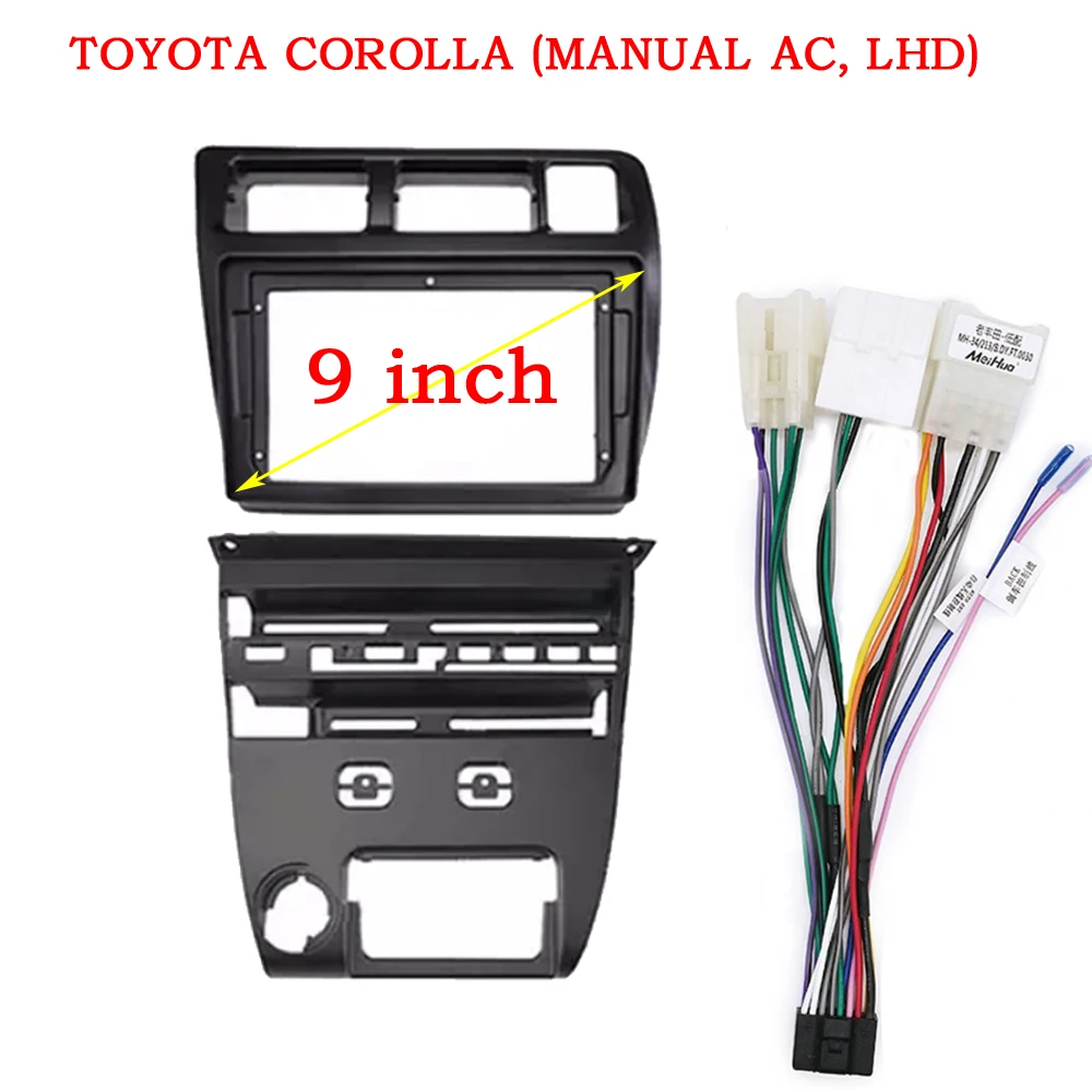 

WQLSK 9-дюймовая автомобильная панель радиоприемника для TOYOTA Corolla, Sprinter 1991-1997 гг. (ручное управление кондиционером), адаптер консоли лицевой панели приборной панели