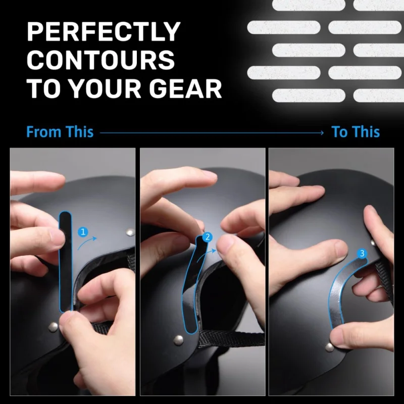 Светоотражающие черные наклейки на шлем водонепроницаемая лента для ночного