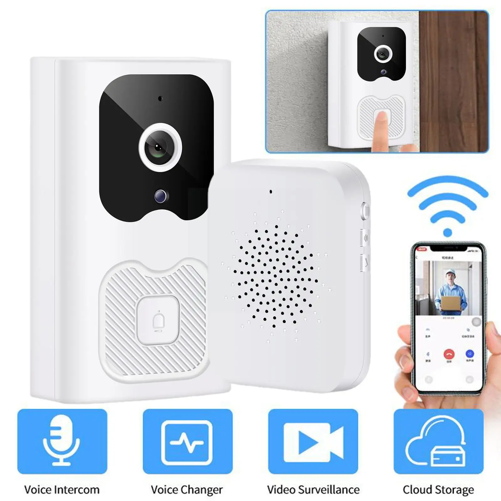 

Дверной звонок X6 беспроводной водонепроницаемый с поддержкой Wi-Fi, Ip65