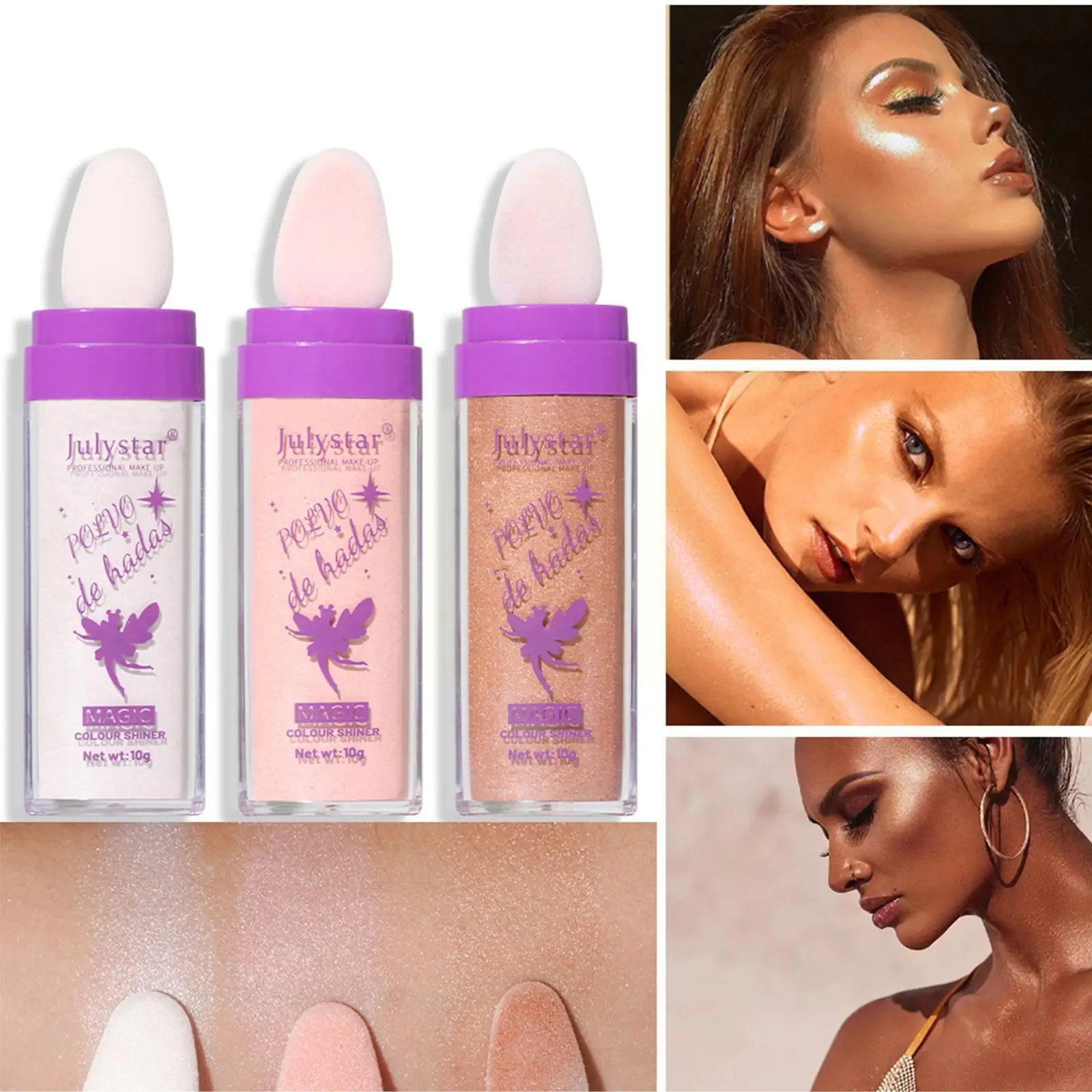

3D Shimmer Highlighter Powder High Gloss Illuminating Eyeshadow Hair Professional Makeup Face Body Lips Powder Make Glitter L4W1