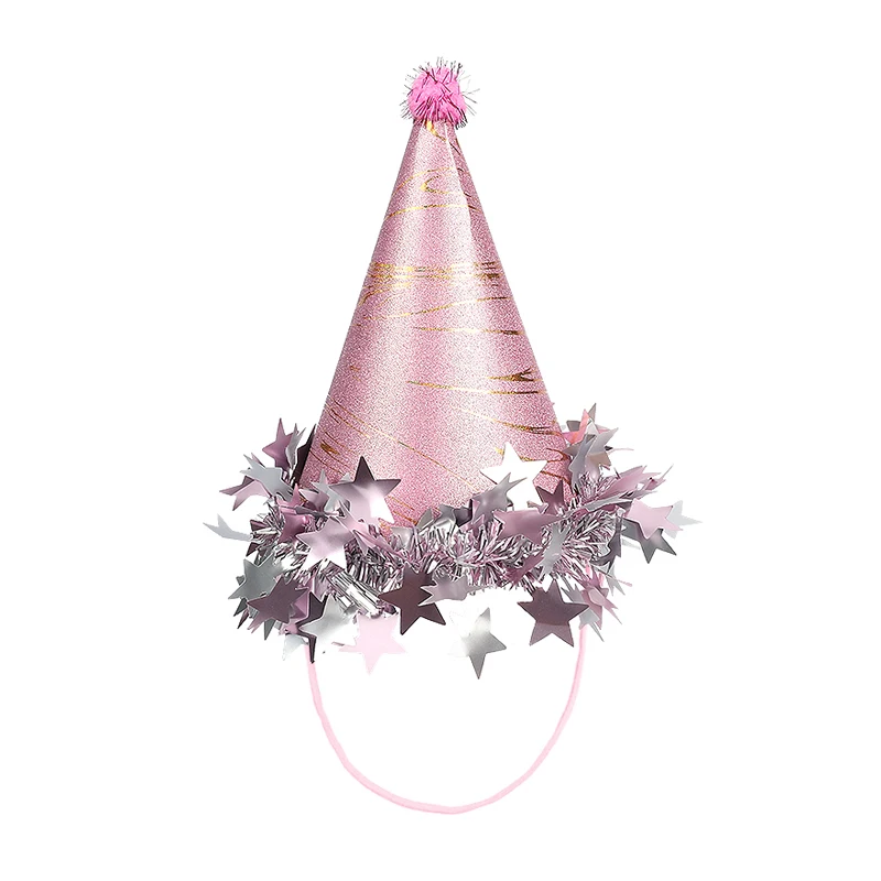 

Детские Шапки Для Дня Рождения, Бумажные Коронные Колпачки Для Мальчиков И Девочек, Золотые, Серебряные, Розовые Украшения