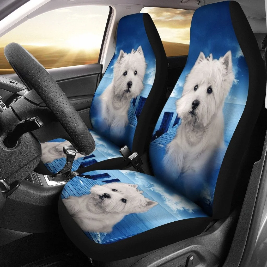 Cute Westie Dog Print Car Seat Covers Car Accessories Seat Cover