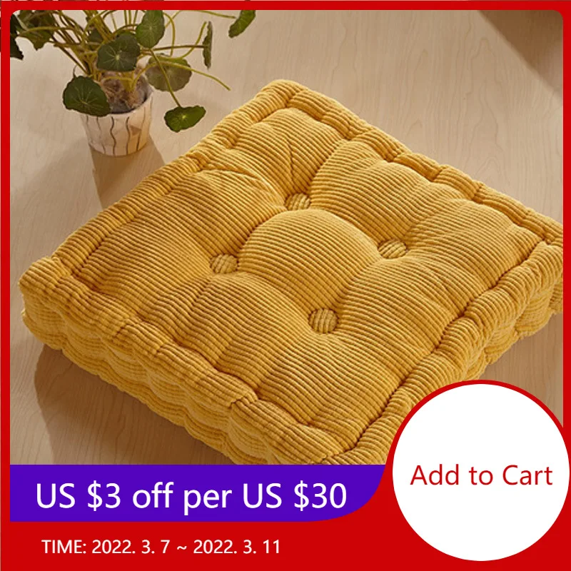 

Thicken Square Corncob Tatami Seat Office Chair Seat Cushion Soft Sofa Cushion for Home Floor Decor Textile Knee Pillow