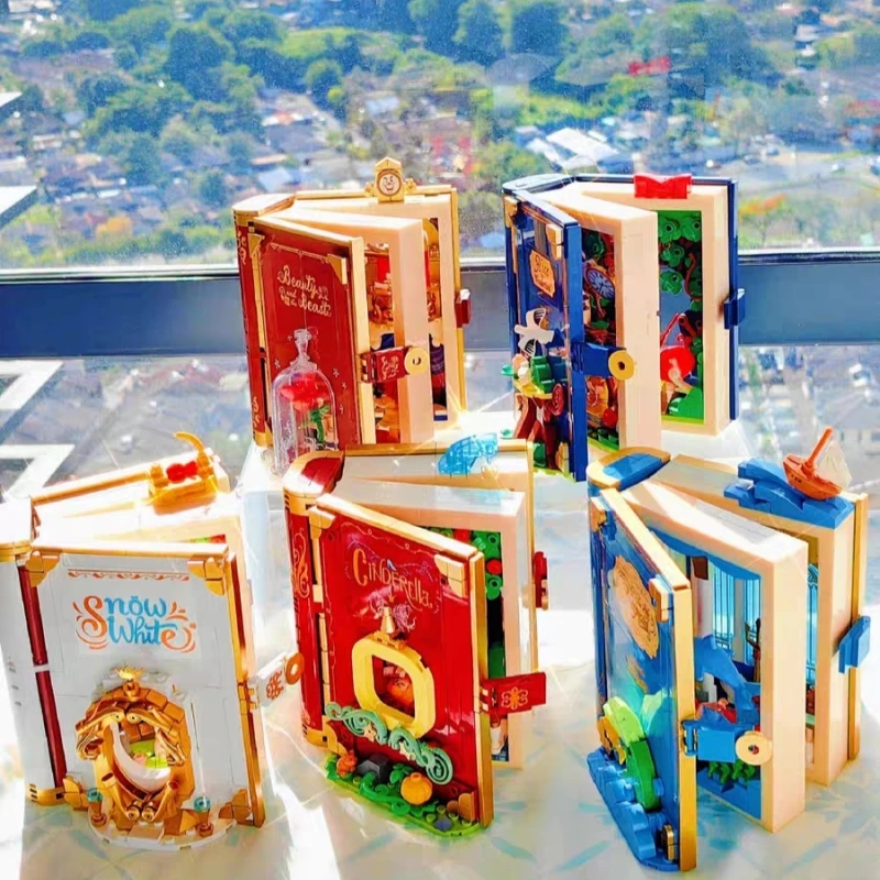 

Diy Wooden Unfinished Fairy Tale Town 3d Book Puzzle Assembly Building Block Book Decoration Toy Children Birthday Toys