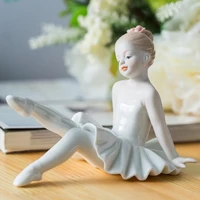 ceramic ballet girl sculpture nordic shelves desk ornaments home living room decorations creative dancer figurine gift for child