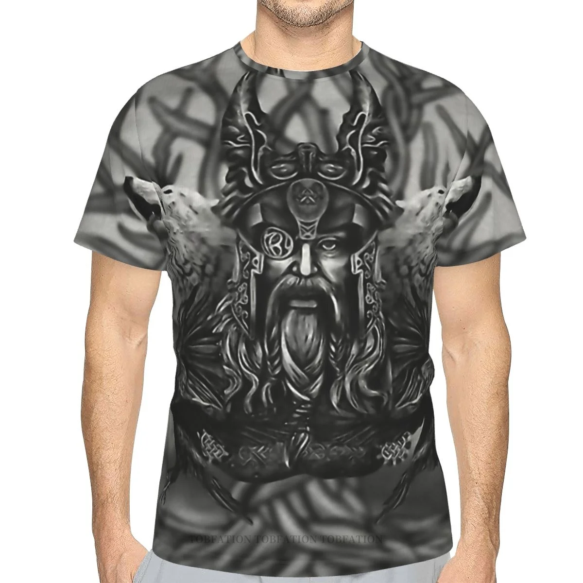 

Odin All Father Summer Mens T Shirts Vikings 3D Printed Loose Polyester Tshirt Quick-drying Short Sleeve Breathable Clothes