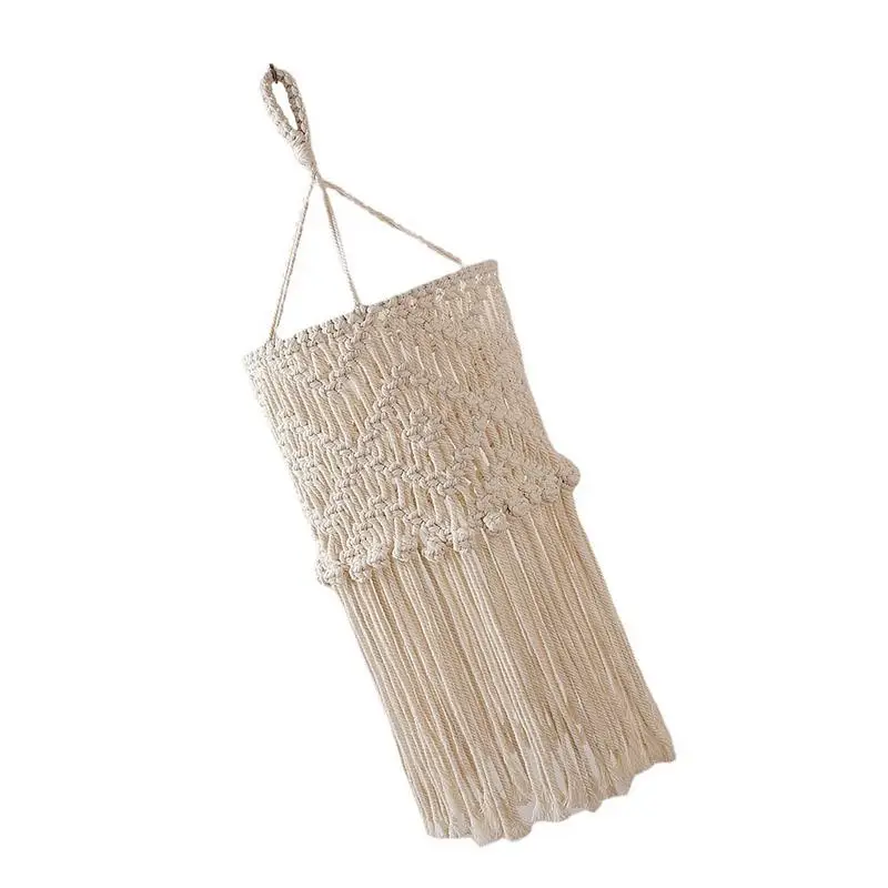 

Macrame Lamp Cover Handmade Decorative Ceiling Pendant Lamp Shade Rustic Cotton Rope Knitted Handwoven Floor Lamp Shade For Cafe