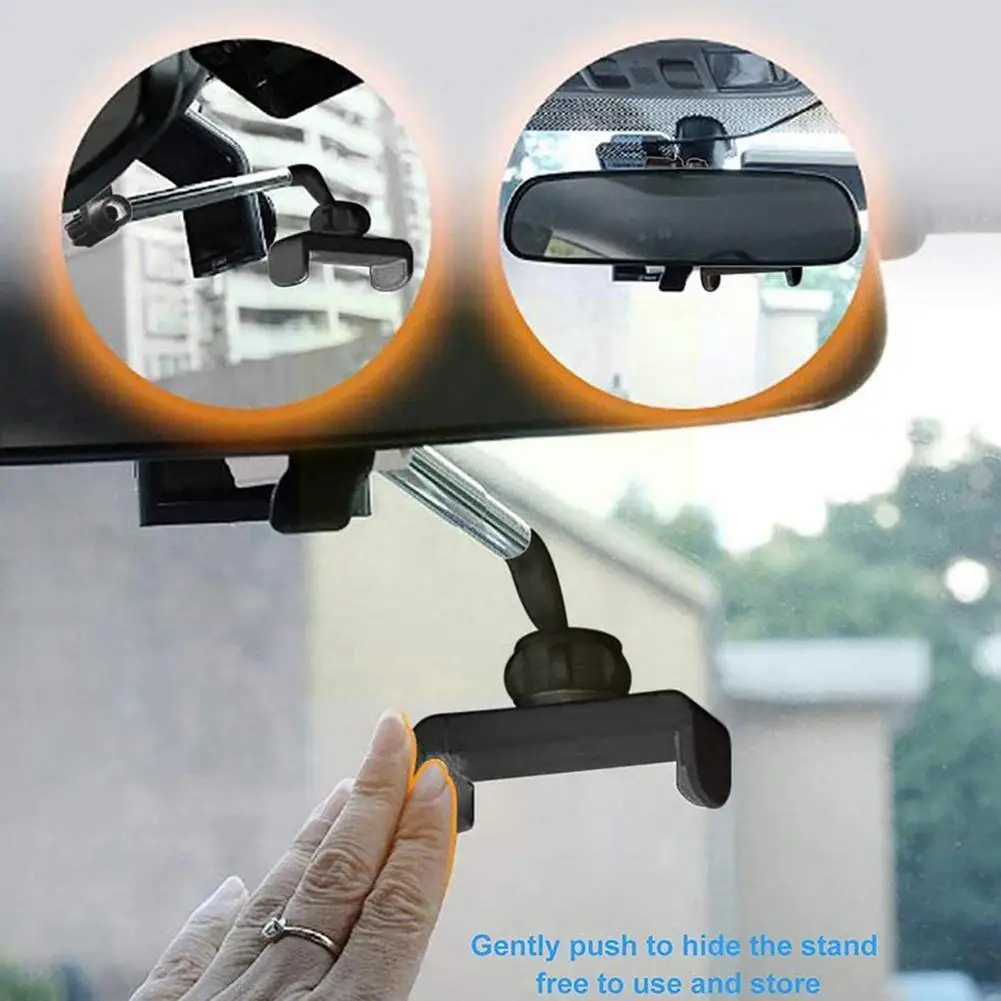 

Universal Car Phone Stand Rear View Mirror Car Mount Holder Stand Holder Phone Degrees 360 Car Headrest L9M8