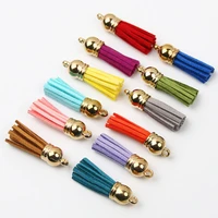 10pcslot 11x38mme suede leather tassel for keychain cellphone straps jewelry diy pendant charms finding earrings accessories