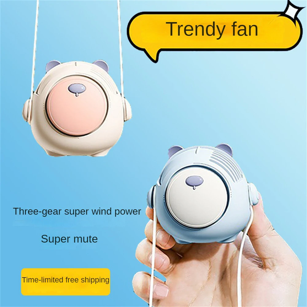 

1~10PCS Mini Neck Fans Cute Mute Hanging Neck Rechargeable Electric Fan Home Appliance Blaneless Fan Handheld Personal Fans