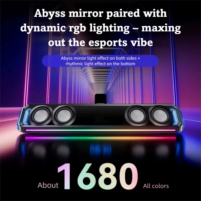 Игровой саундбар 10 Вт, Bluetooth 5.4 и USB-подключение одним кабелем, режимы RGB-подсветки, шумоподавление AEC для ПК и геймеров (art.: 3920d89b2ce69) - 3920d89b2ce69