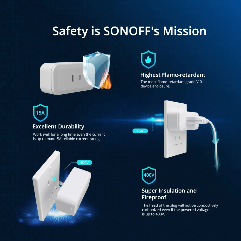 Смарт-розетка SONOFF S40/S40 Lite 15 А Wi-Fi
