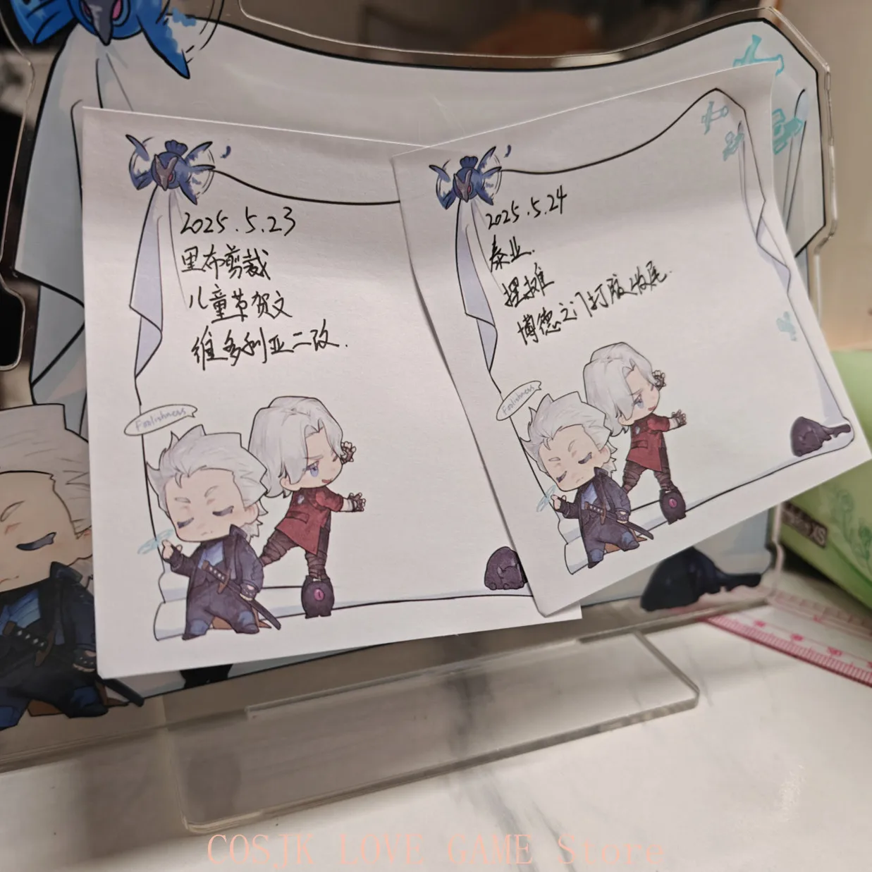 Акриловая подставка-доска для заметок с персонажами аниме Devil May Cry (Данте, Вергилий), 22 см, декоративная карточка для сообщений, подарок на Хэллоуин (art.: 3920da018ccd6) - 3920da018ccd6