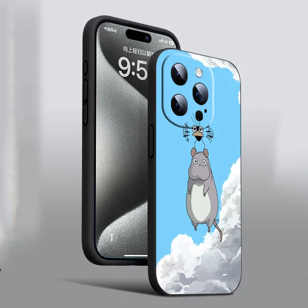 AC39 T-Totoros CAT Soft Silicone Case for iPhone X XS XR Pro Max 8 7 6 6s Plus SE Cover