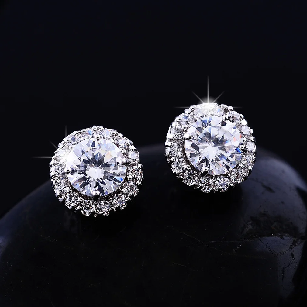 

High Quality Zircon Earrings For Women Designer Luxury Aesthetic Vintage Ear Studs Crystal Korean Style Free Shipping