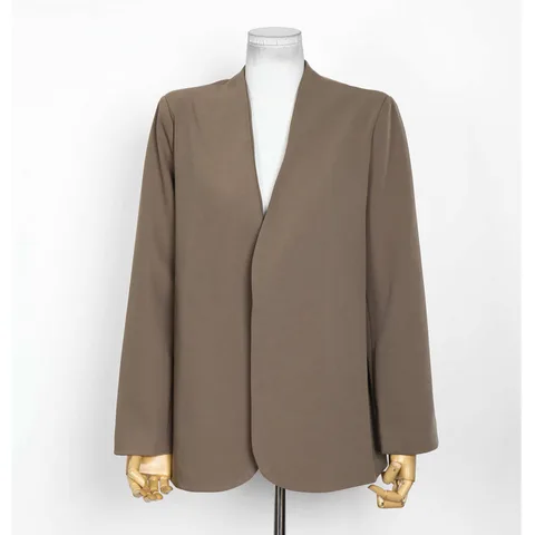 DNBS с v-образным вырезом на одной пуговице, однотонный, высококачественный, весна-осень 2023, новый женский модный дизайн, короткий пиджак