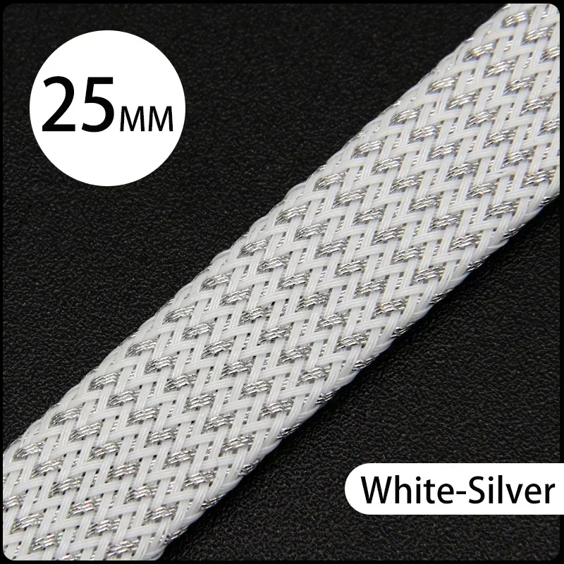 

1 ~ 50 м 25 мм ПЭТ расширяемый кабельный рукав плотно плетеная изоляционная линия высокой плотности защита проволочной обмотки сальник оболочка оплетка для проводов