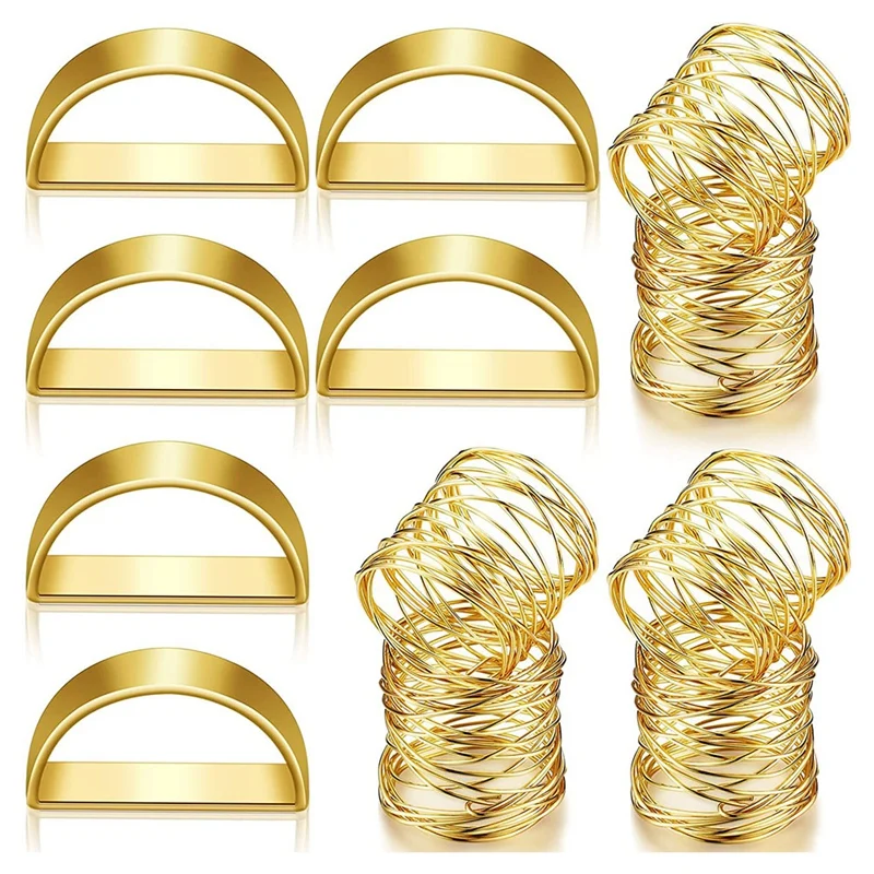 

12 шт., золотые кольца для салфеток