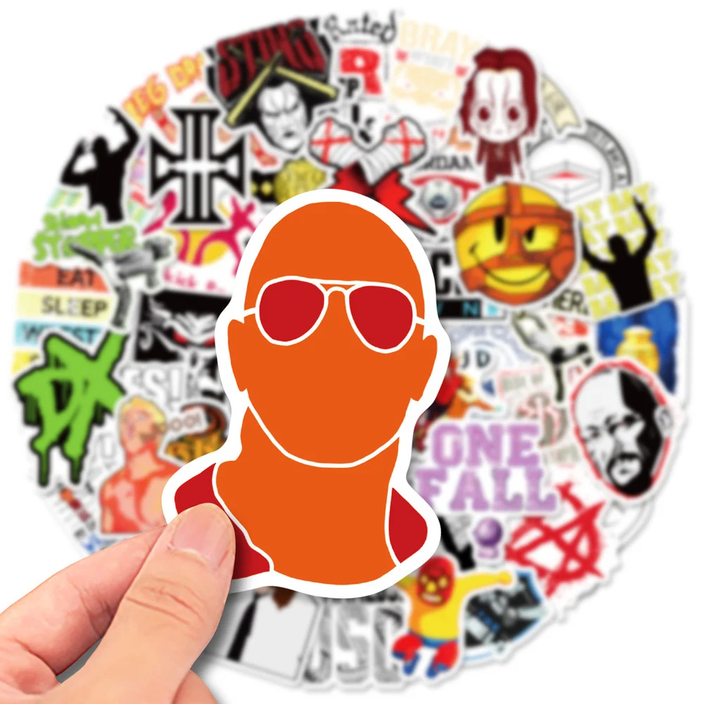 10/50pcs WWE Stationery Sticker For Car Laptop PVC Backpack Home Decal Pad Waterproof Classic Toys Gifts