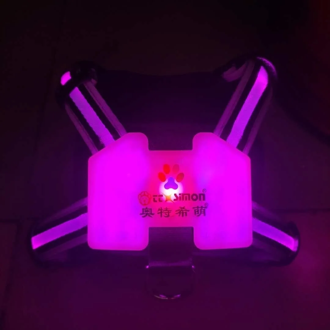 

simon rechargeable led cc dog harness private label dog harness