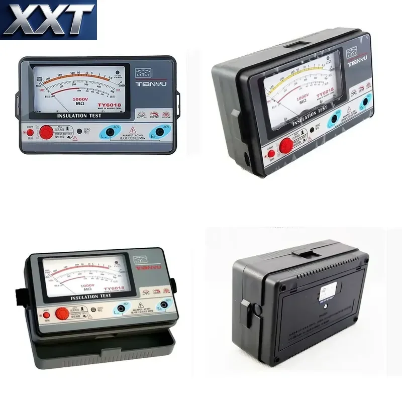 Фото XXT TY6018 Измеритель сопротивления изоляции 1000В, аналоговый тестер изоляции 0.5-2000M №1