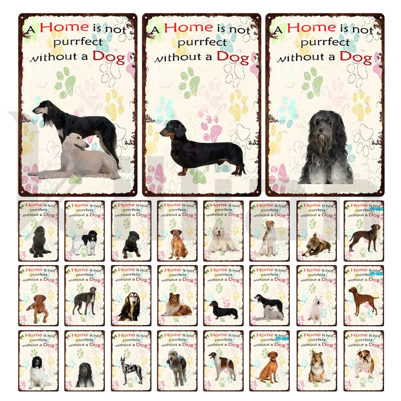 

Металлический знак с изображением животного с текстом для дома, не пурфлект без собаки, металлический постер с изображением разных пород со...