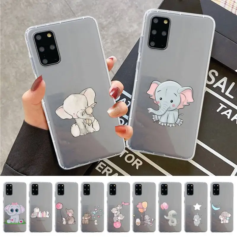 

YNDFCNB Cartoon Elephant Phone Case For Samsung A 10 20 30 50s 70 51 52 71 4g 12 31 21 31 S 20 21 plus Ultra