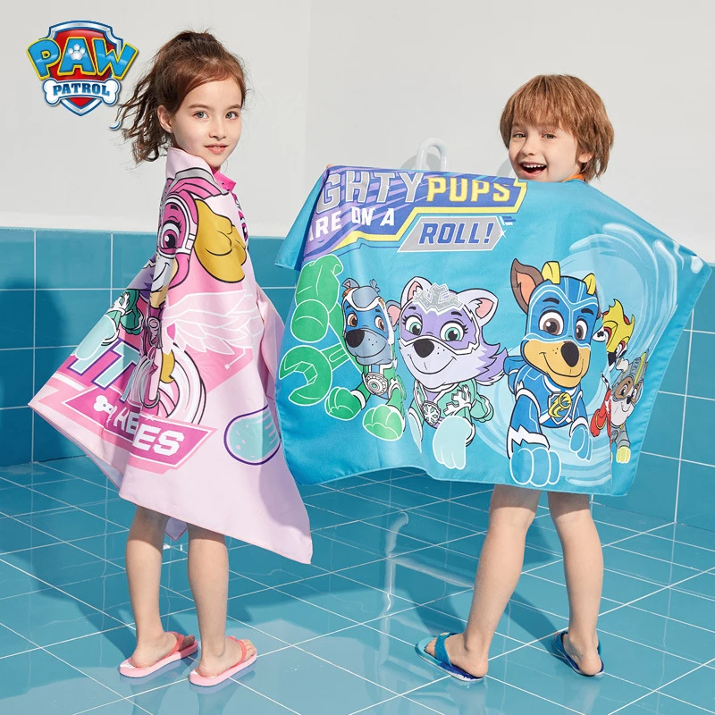 

New Cartoon Paw Patrol Superman Series Kids Swimming Bath Towel Absorbent Towel Anime Beach Towel Quick-drying Sports Towel