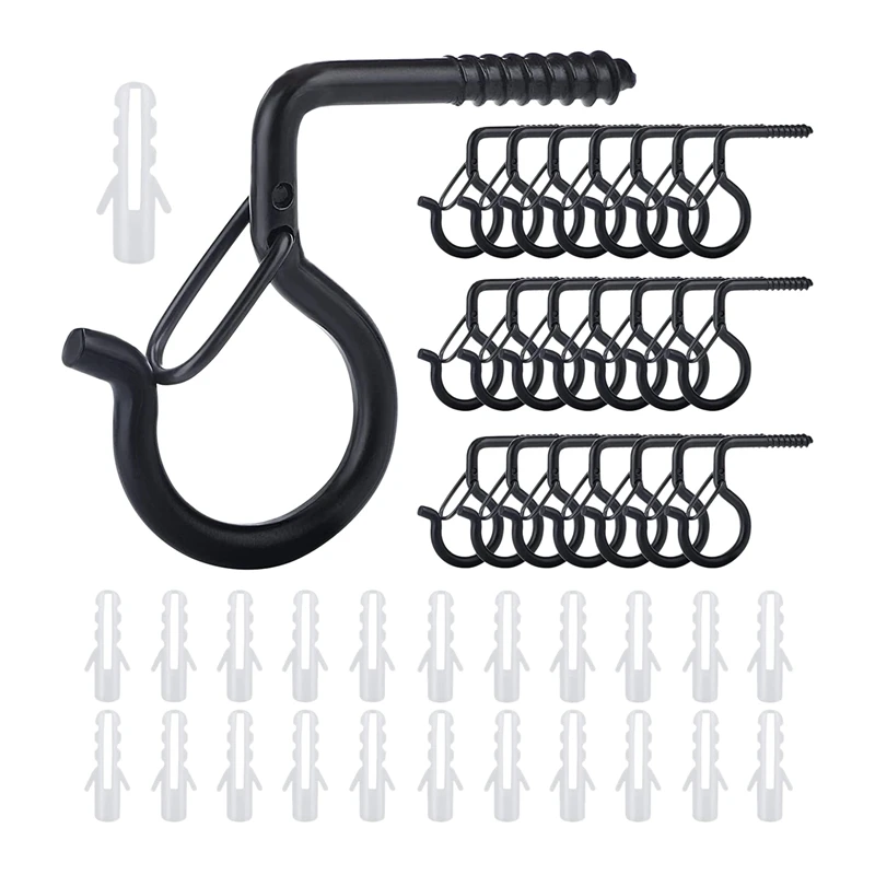 

String Light Hook 24 Pack Hanger Heavy Duty Ceiling Screw In Hook For Christmas String Lights Plants Party Decoration