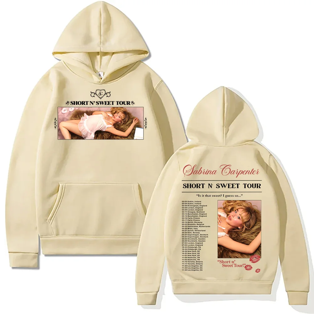 Фото Sabrina Carpenter Short N Sweet 2025 Толстовка Dreamy Sweet Эстетический пуловер Ретро Esthetische Kleding Толстовка Негабаритная толстовка №3