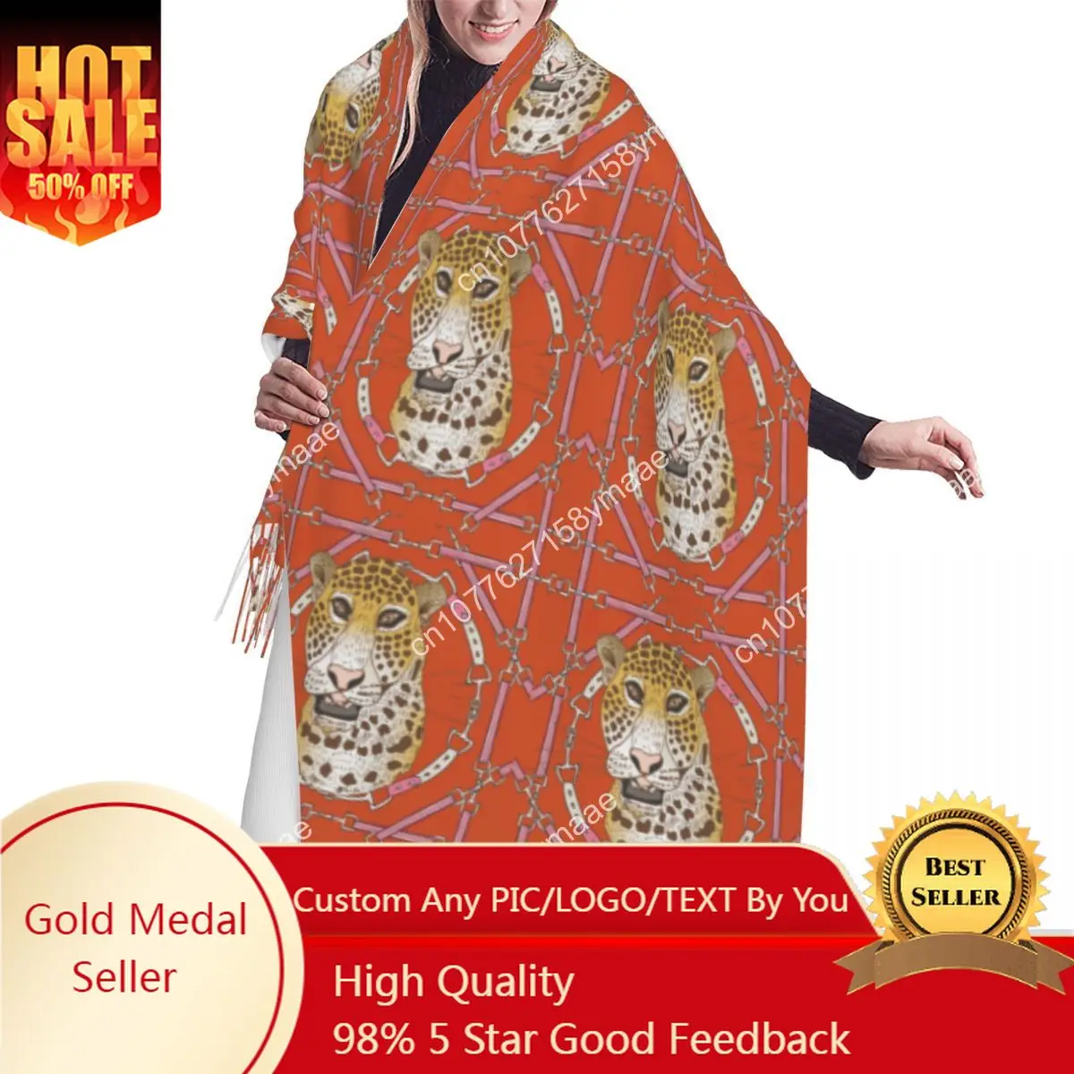 

Middle East Cheetah Plaid Harvest Scarf Wrap Women Long Winter Fall Warm Tassel Shawl Unisex Luxury Versatile Checked Scarves
