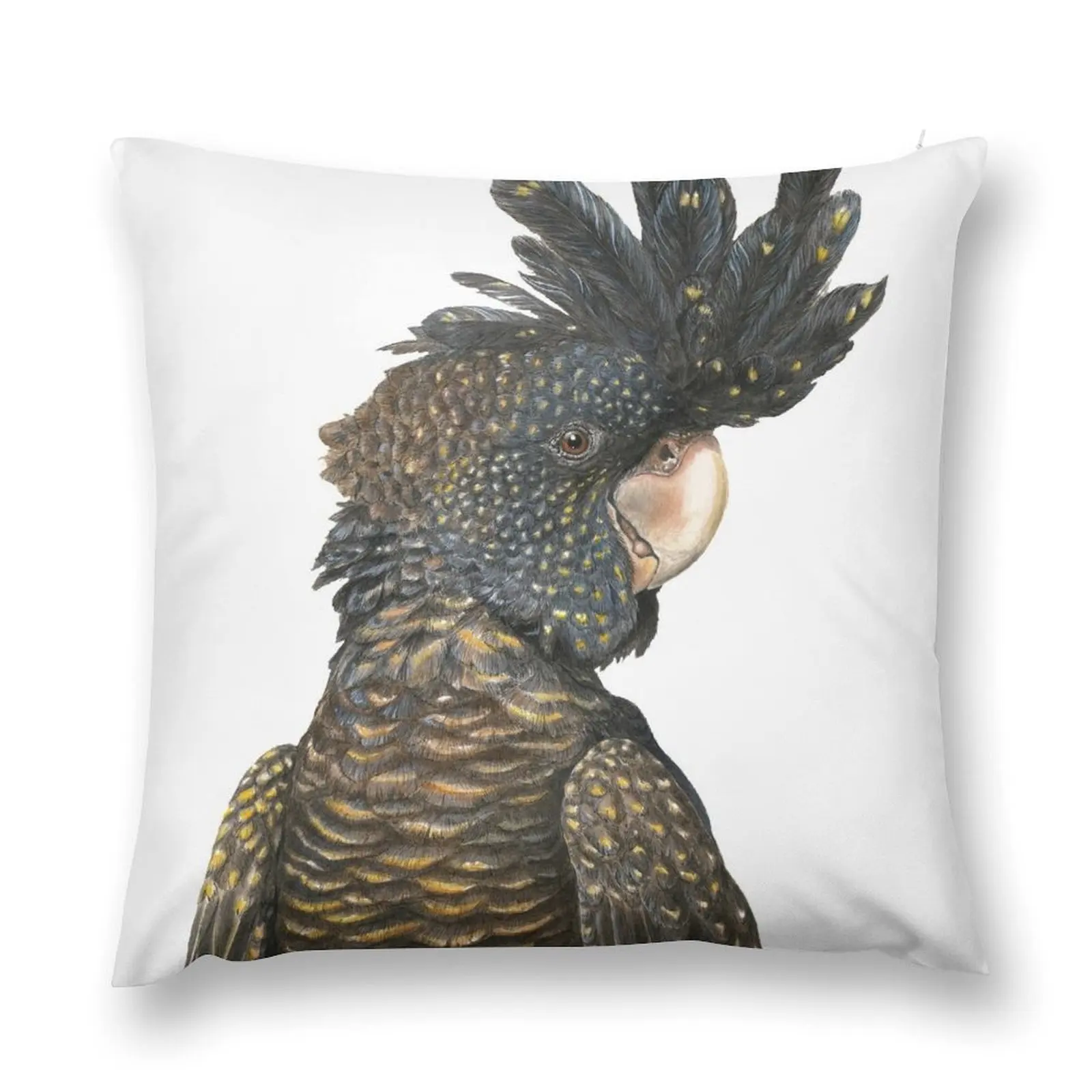 Черная декоративная подушка для дивана с мраморным узором