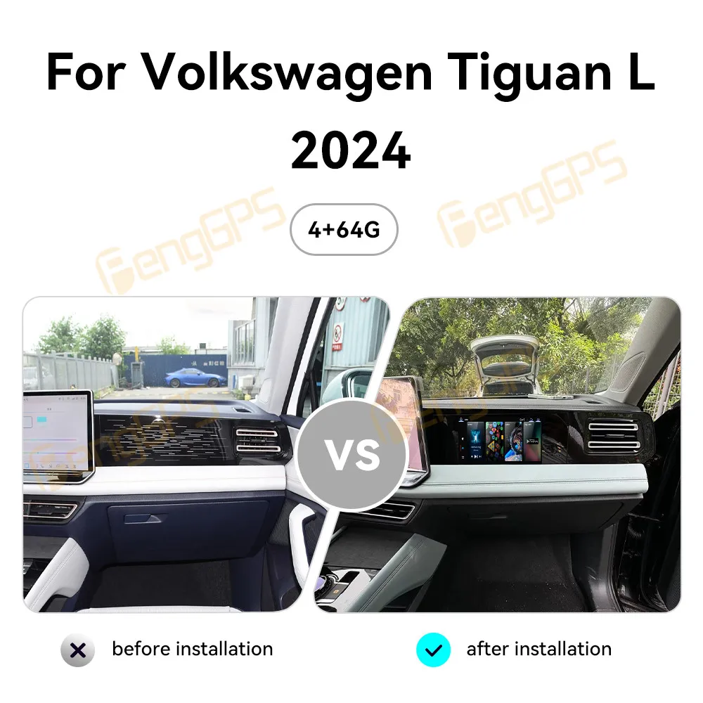 Развлекательный дисплей Co-pilot для приборной панели автомобиля на Android VW Volkswagen Tiguan