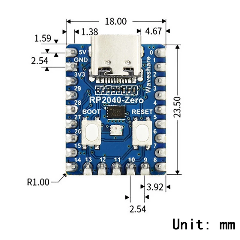 Оригинальная макетная плата Raspberry Pi PICO компактный двухъядерный мини-контроллер