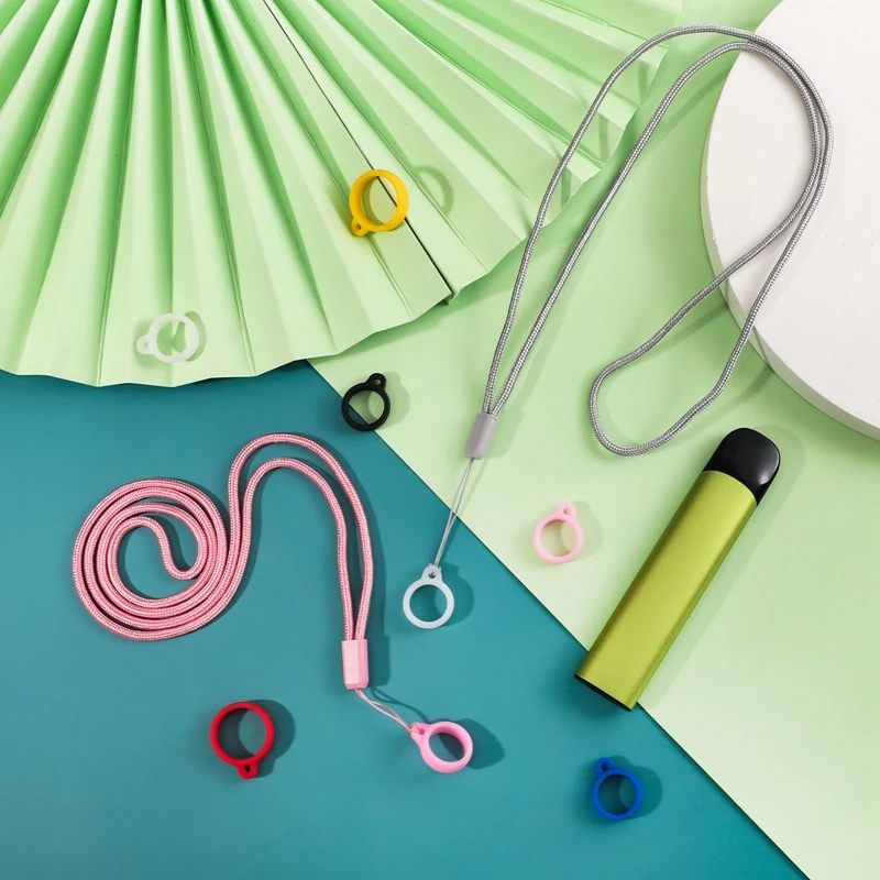 

Ожерелье с защитой от потери, 2 шт., шнурок с 12 шт., защита от потери, силиконовая резина, искусственный силикон, для электронной сигареты, мини-набор